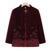 Elderly Women's New Chinese Style Gold Velvet Long Sleeve Top