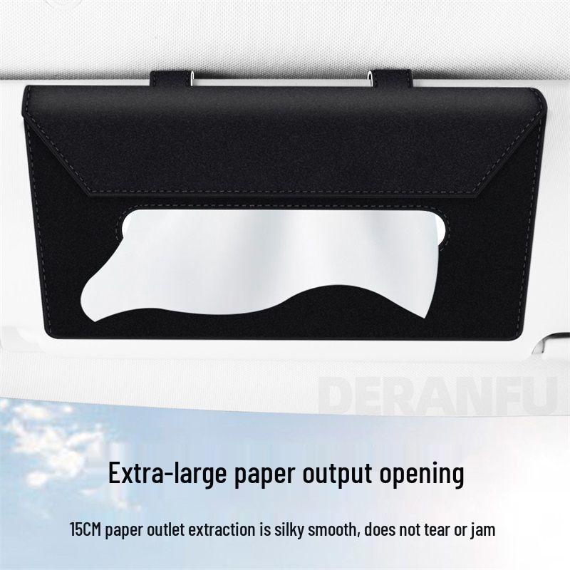 Universal Car Sun Visor Hanging Tissue Box - High-End Interior Napkin Holder