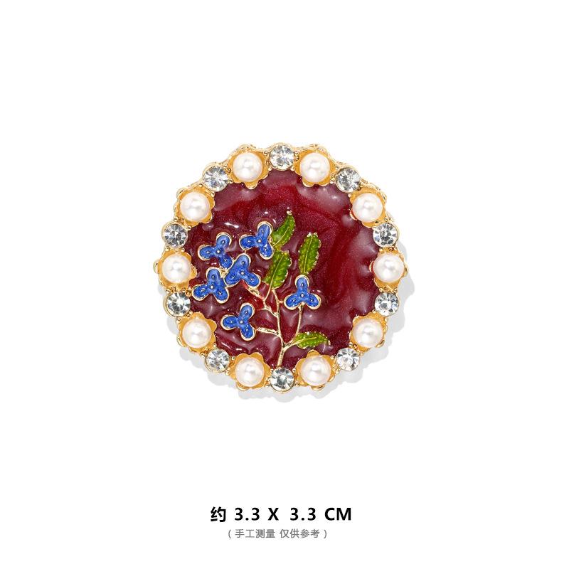 

Женские винтажные эмалевые броши-булавки с жемчугом, модные классические металлические круглые значки на лацкан, женская барочная брошь для пальто, значки для одежды, корсаж