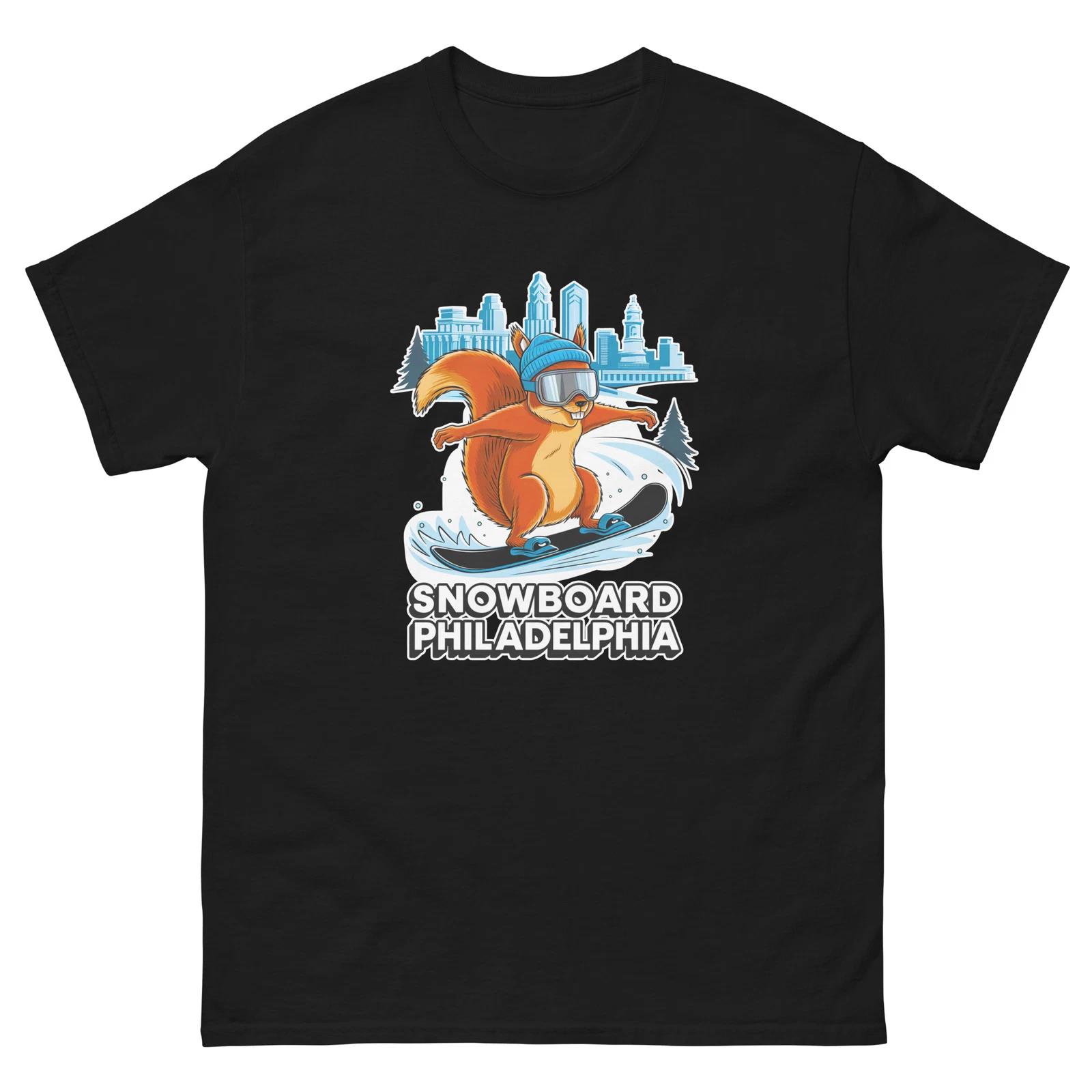 Snowboard Philadelphia Squirrel USA Snowboarding Animal T-Shirt S