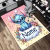 Personalized Name Stitch Dreams Living Room Non-Slip Area Rug Soft Carpet for Bedroom Kids Playroom Sofa Office Home Decor Doormat