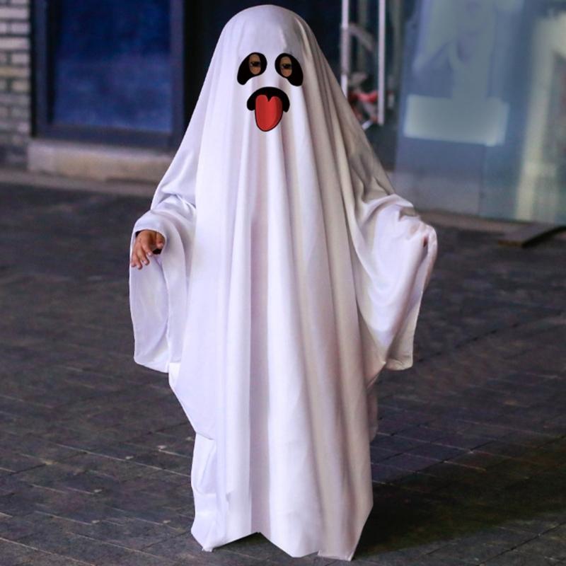 Ghostes Halloween Costumes White Ghostes Cloak Cape Halloween Cloak Cape Hat Ghostes Cosplay Supplies
