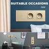 BSEED 1/2/3Gang Touch Light Switches 1Way With French Sockets Type-c USB Wall Power Outlets Glass Panel Blue Backlight Gold