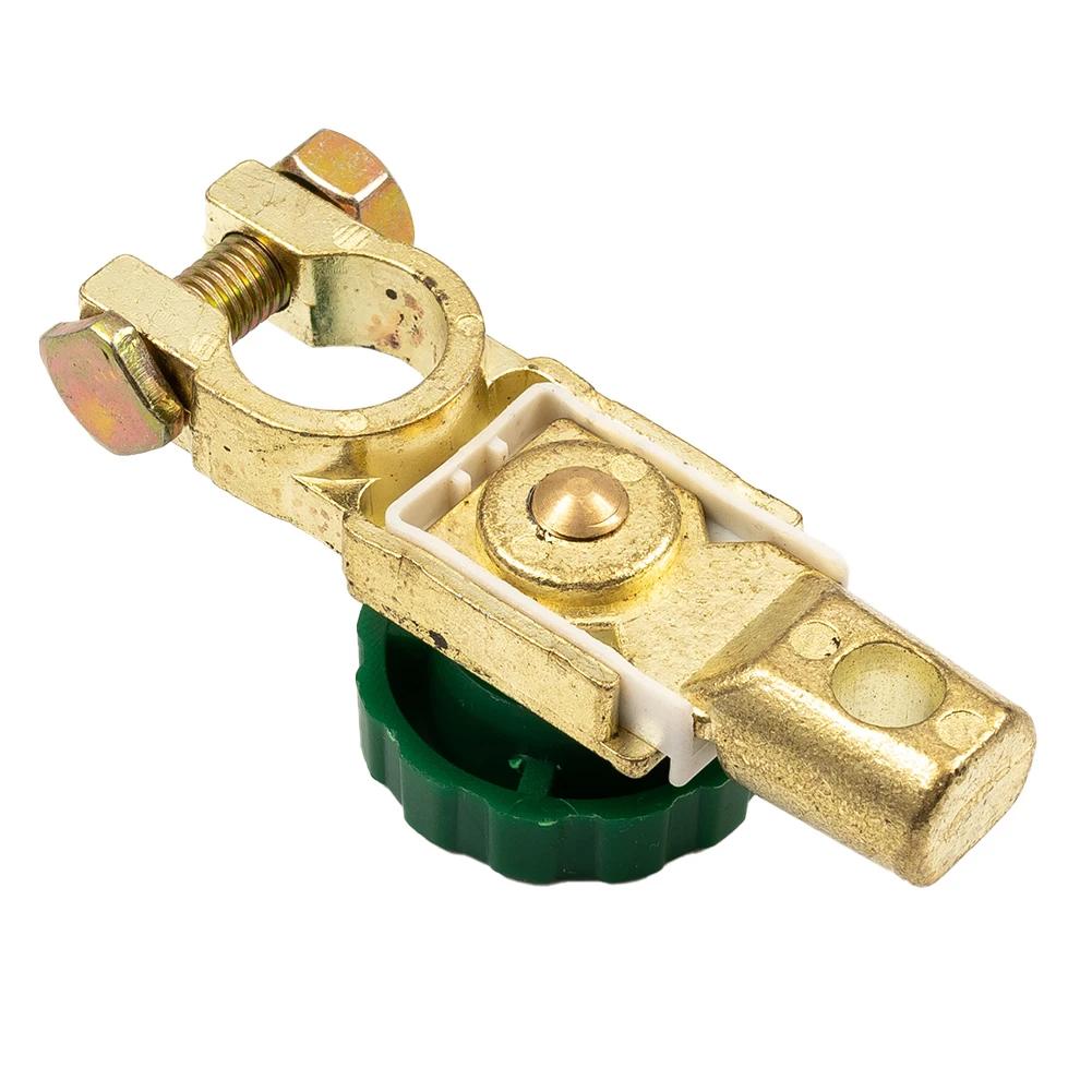 1PCS  Heavy Duty Battery Disconnect Isolator Cut Off Switch 12V 24V Green 17MM   Zinc Alloy Copper Plated + Plastic Knob