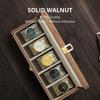 Muso Wood Watch Case for 5 Watches, Wooden Watch Case with Clear Window, Storage Box with Removable Pillow, Luxury Watch Display Case (Walnut)