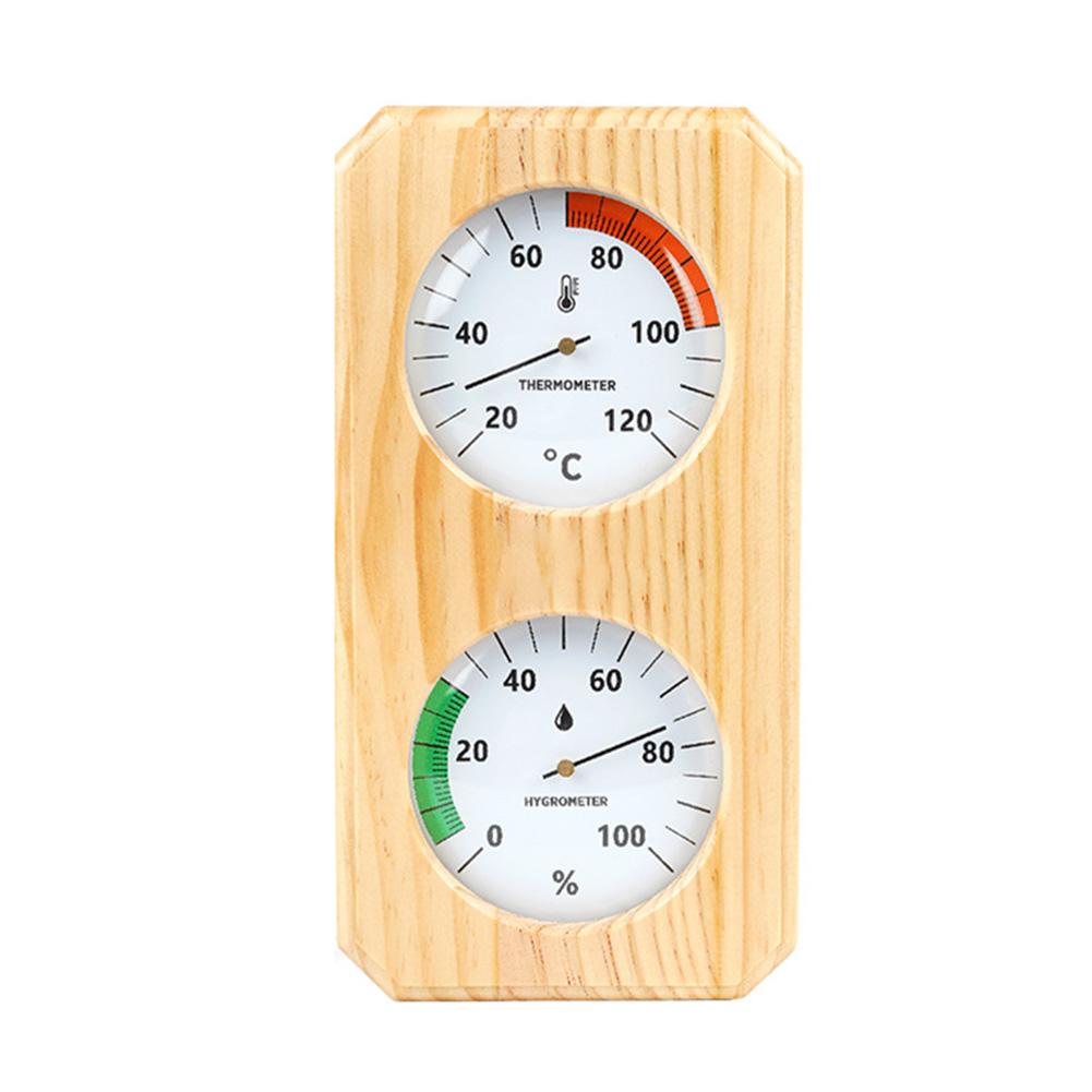 2 In 1 Wooden Sauna Room Thermometer Hygrometer Dual Monitoring High Accuracy Temperature Reading Easy-to-Read Scale Monitor