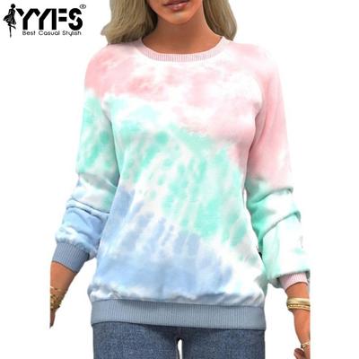 Mode Féminine Décontracté Print Bloc de Couleurs Manches Longues Col O Blouses & Chemises Printemps Automne