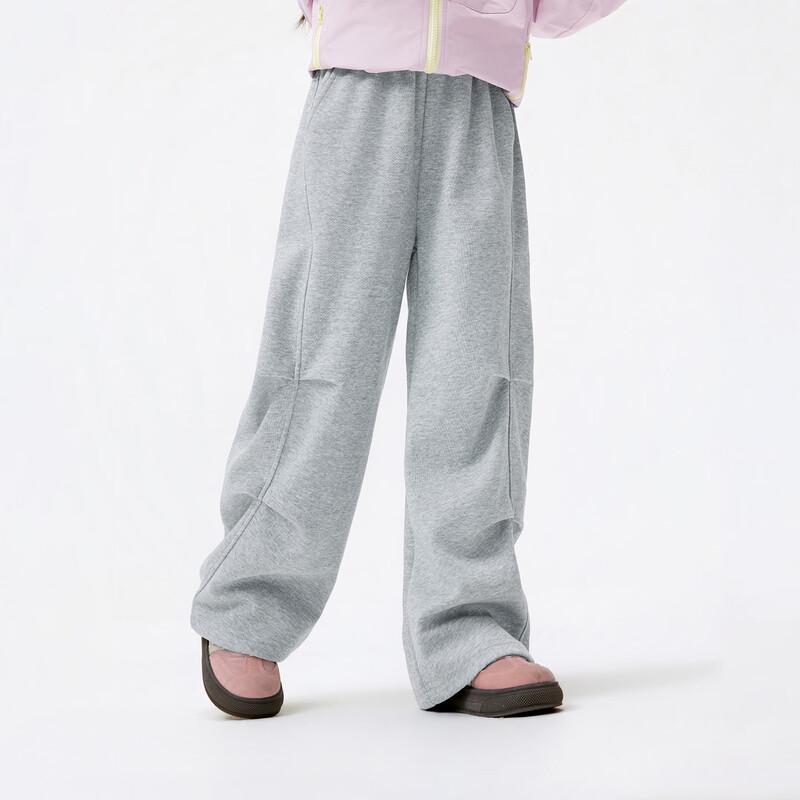 Xiaoyinman Girls  Pleated Straight-Leg Sweatpants 130