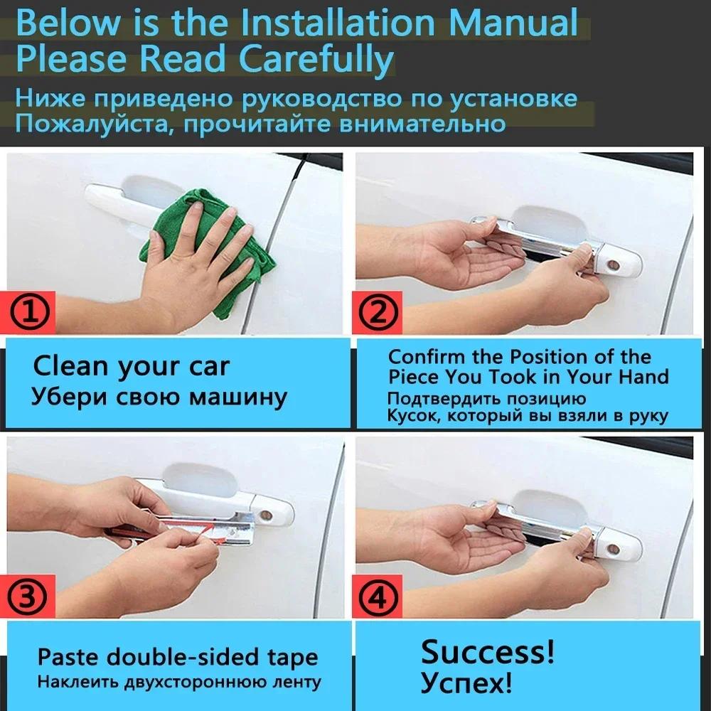 Car Door Handle Covers For Peugeot 208 MK2 P21 2020~2025 Scratch Proof Chromium Styling Stickers Exterior Parts Auto Accessories