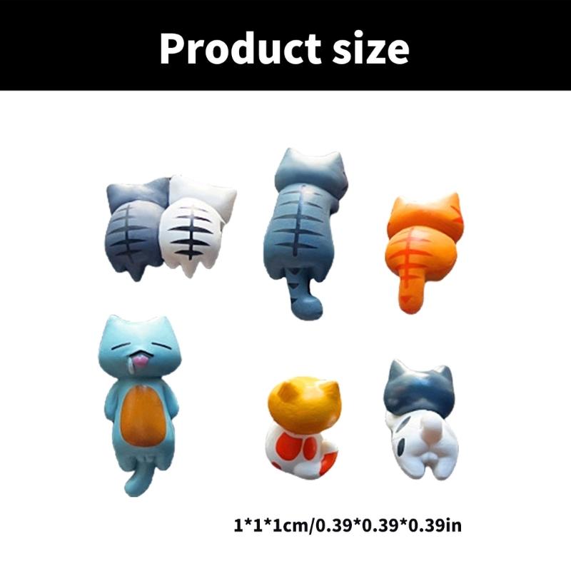 6 Stück Auto Ornament Mini Kätzchen Dekoration Auto Innenraum Armaturenbrett Mittelkonsole Selbstklebend Niedliches Kätzchen Ornament