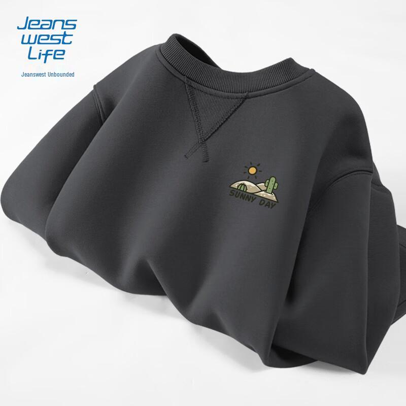 Jeanswest Life Herren Schweres Verstärktes Rundhals-Pullover-Sweatshirt