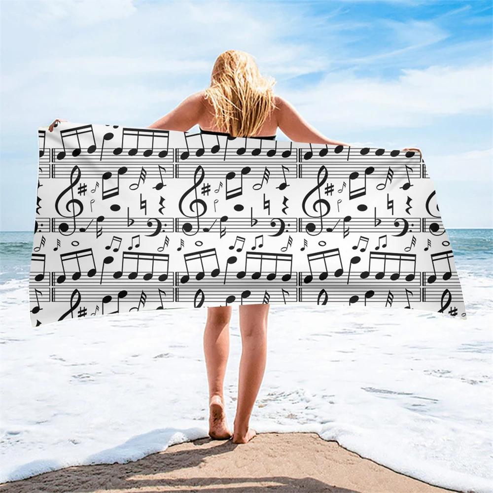 

Music Notes Piano Printing Beach Towel Women Men Kids Face Bathing Home Towels Quick Dry Super Soft Beach Swimming Travel Yoga W40*H60(CM)