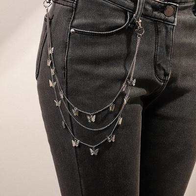 Simple and Creative Female Body Chain, Multi-layer Punk Personality Butterfly Pendant, Trouser Chain, Waist Chain.