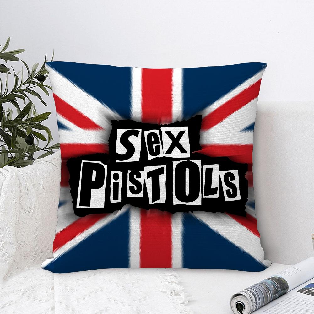 S-Sex P-Pistols Band Pillow Case Sofa Decorative Home Double-sided Print Plush Square Throw Pillow Covers Cushion Decor Cover