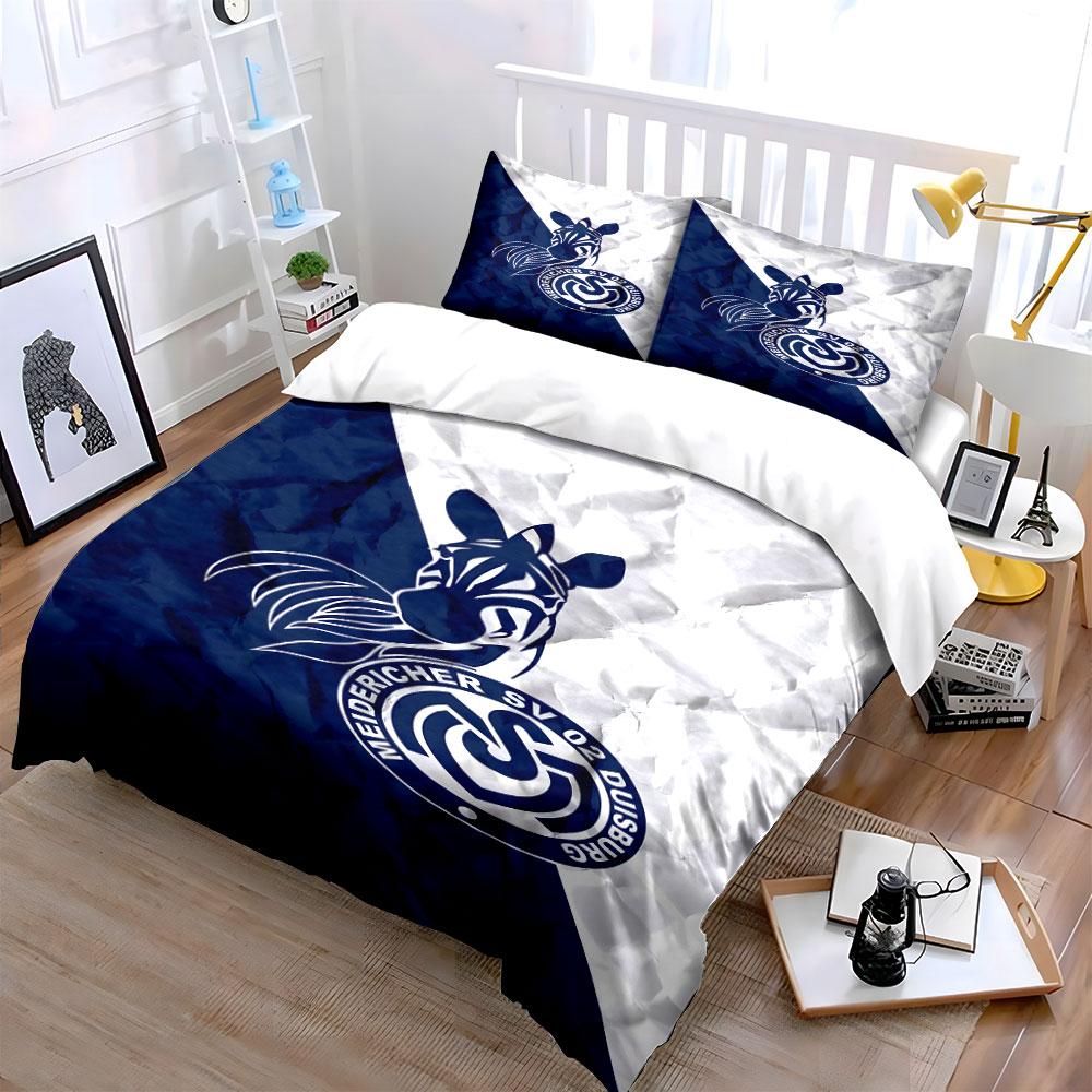 "Zebra Design with MSV Duisburg Logo" Print Bedding Set Duvet Cover Pillowcases (1* Duvet Cover 2* Pillowcases Do Not Include Comforter)