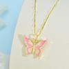 Butterfly Necklace Women'S Design Trend Painted Pendant Collarbone Chain