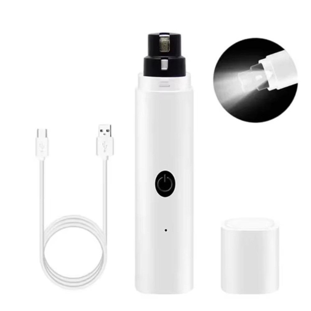 

LED Light Claw Trimmer Quiet Paws Nail Cutter Fashion Electric Pet Nail Grinder Dog Cat білий