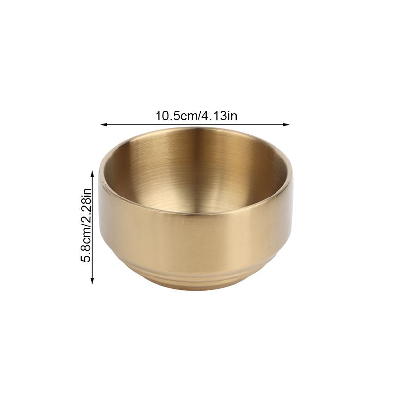 Stainless Steel Korean Style Food Storage Bowl For Rice, Snacks & Meal Prep,Double-layer Thick Durable