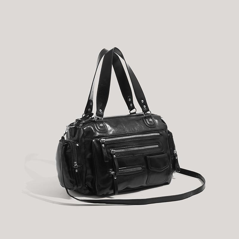 Retro Zip Motorcycle Tote Bag With Urban Style For Daily Use