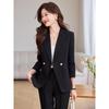 Wine Red Petite Women's Professional Suit Set for Broadcasters and Art Exams