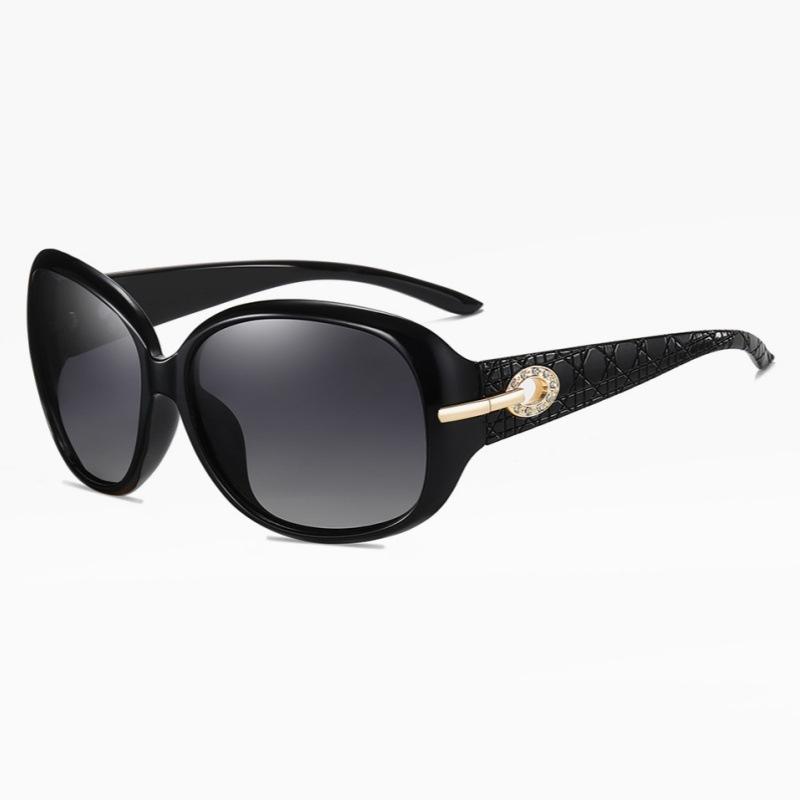 New Sunglasses Women s Classic Large Frame Diamond-encrusted Fashionable Black Sunglasses