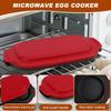 Microwave Egg Cooker & Poacher, Dual Cavity Non-Stick Egg Maker for 2 Eggs Breakfast Sandwich, Muff and Mini Omelets, Includes Spatula & Oil Brush