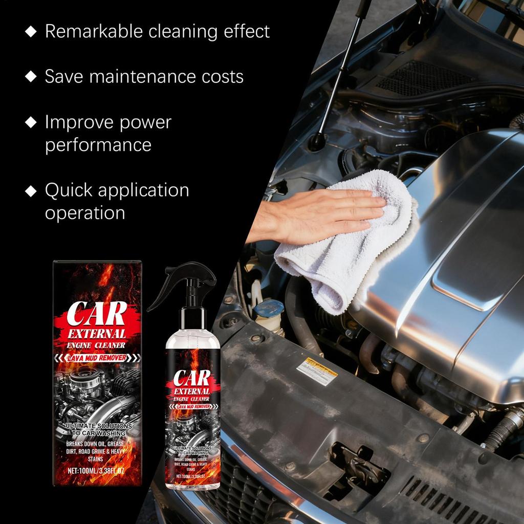 Engine Cleaner 100ml Portable Gentle Grime Cleaning Spray Car Engine Cleaner For Trailer RV Truck Automotive Sedan Pickup