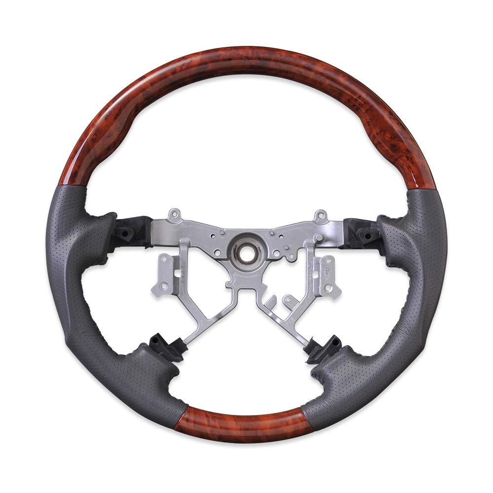 

Рулевое управление RAMBO Alphard 10 Series Handle Hiace 200 Series Type Gun Grip Brown Wood Grain Punching Leather Оригинальная замена Только для модели автомобиля Early/Late