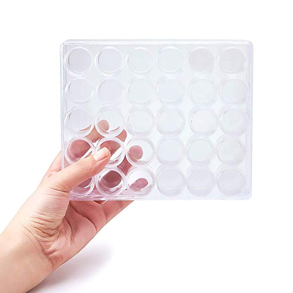Kalolary 15ml Plastic Bead Storage Case, Bead Storage Box, Accessory Case, Cosmetic Refill Container, Cream Case