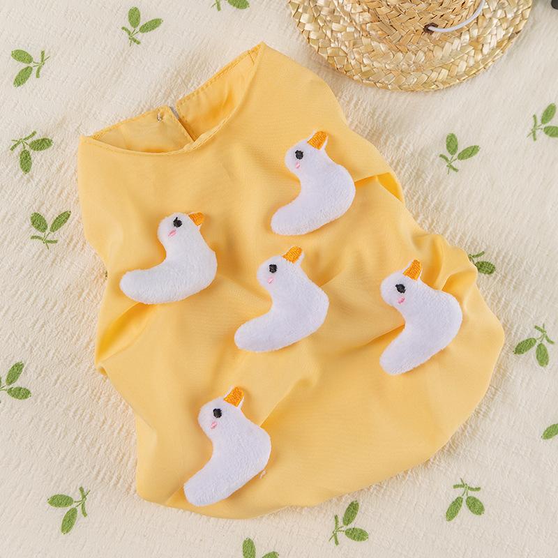 25 years spring and summer puppy dog clothes cute three-dimensional duck and duck dress thin teddy cat pet clothes