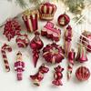 Shatterproof Christmas Pinecone Bell Pendants Rose Red Merry Christmas Decor  Hotel Mall