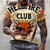 3D Printing T-Shirt Demon Weird Top Street Men's T-Shirt Skull O Neck Fashion Men's Top Short Sleeve Summer Men T-Shirt