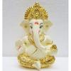 Gold and Silver Plated Ganesh Idol for Car Dashboard Small Ganesha Murti Ganpati Idol for Home Decor Puja Lord Ganesh Statue Gift for Office Desk