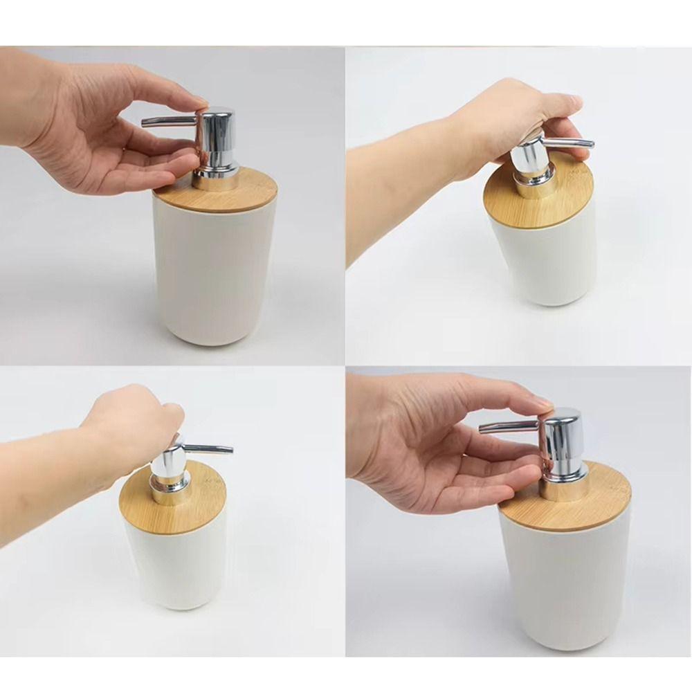 Plastic Pump Bamboo Soap Dispenser Refillable Liquid Soap Container Hand Sanitizer Bottle  Home