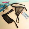 YWZAO Tapón Anal Insertable Ropa Interior Masculina Tanga Encaje Negro N12