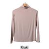 Women's Black Half-High Collar Long-Sleeve Shirt - Korean Style, 2025 Spring/Autumn
