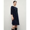 Juzhi AnnaCo Elegant Retro Velvet Burnout Puff Sleeve Dress