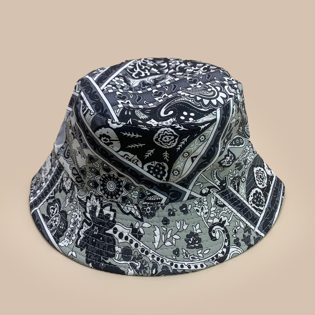 Cashew Flower Printed Bucket Hat Men And Women Shading Personality Outdoor Cool Tide Retro Pot Hat