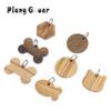 12pcs Wholesale Cat Collar Accessory Wood Dog Bone Puppy Blank Nameplate Round Tags For Dogs Keyrings