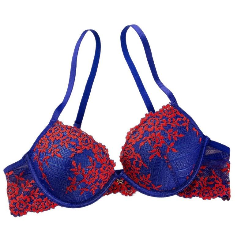 Sutien Push-Up cu Balene, Stil Francez, din Dantelă, pentru Femei