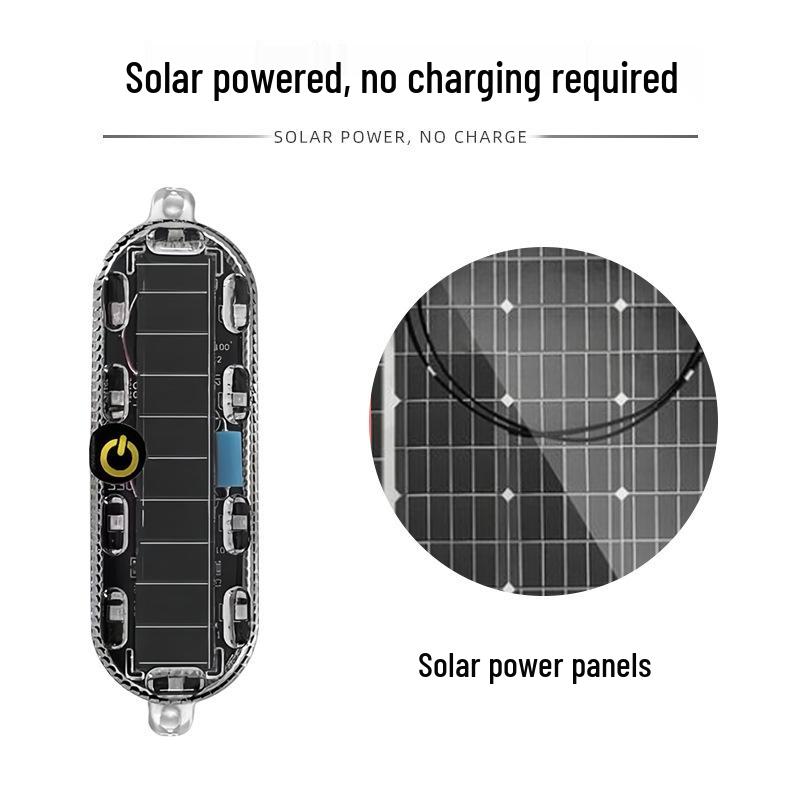 Waterproof LED Solar Strobe Warning Light for Motorcycles, Electric Vehicles, and Cars