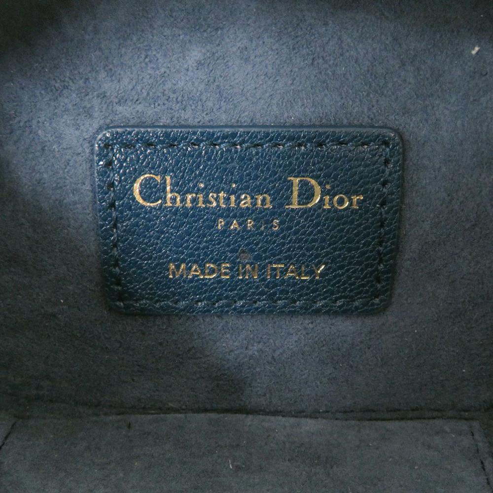 Used AUTHENTIC Dior 43 MA 0261 Mini Saddle Shoulder Bag blue Leather