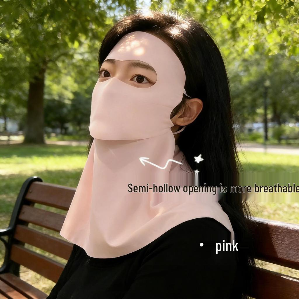 Women's Full Face UV Protection Ice Silk Mask and Neck Guard