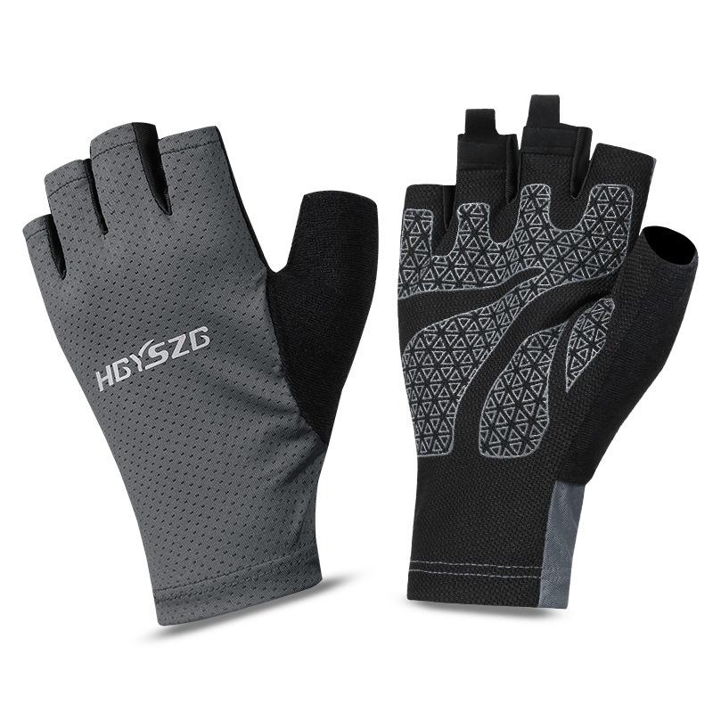 Cycling Half  finger Gloves for Men Summer Sports  Anti Slip  Sun Protection  Thin Breathable Cycling  Outdoor Fishing and Bicycle Gloves
