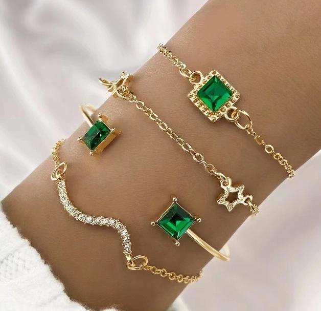 Vintage Mehrschichtiges Kettenarmband Set für Damen – Trendiger Europäischer Stil, Retro Minimalistischer Handschmuck, Grenzüberschreitende Heißverkauf Accessoires