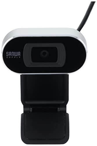 Sanwa Supply CMS-V45S Webcam with Autofocus, Full HD, Built-in Microphone, Compatible with Skype, Zoom, and Teams
