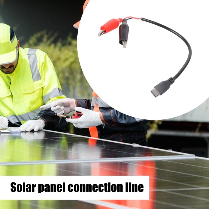 Set of 5 Universal Alligator Clip to Type C Power Cord Charging Solution for Any Device Compatibility Solar Applications