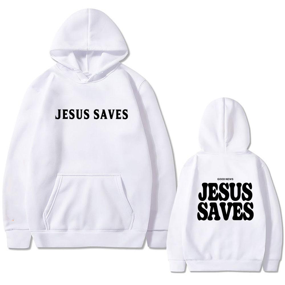 Křesťanská Dobrá Zpráva Ježíš Spasí Bůh Tak Miloval Biblický Verš Potisk Mikina Pánská Streetwear Pánská Ležérní Fleecová Mikina