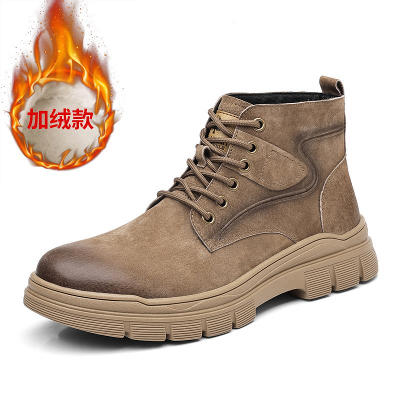 Britse Hoge Casual Sport Retro Werklaarzen voor Mannen Herfst Winter Mode Platform Schoenen Man Nieuwe Designer Leren Laarzen Man