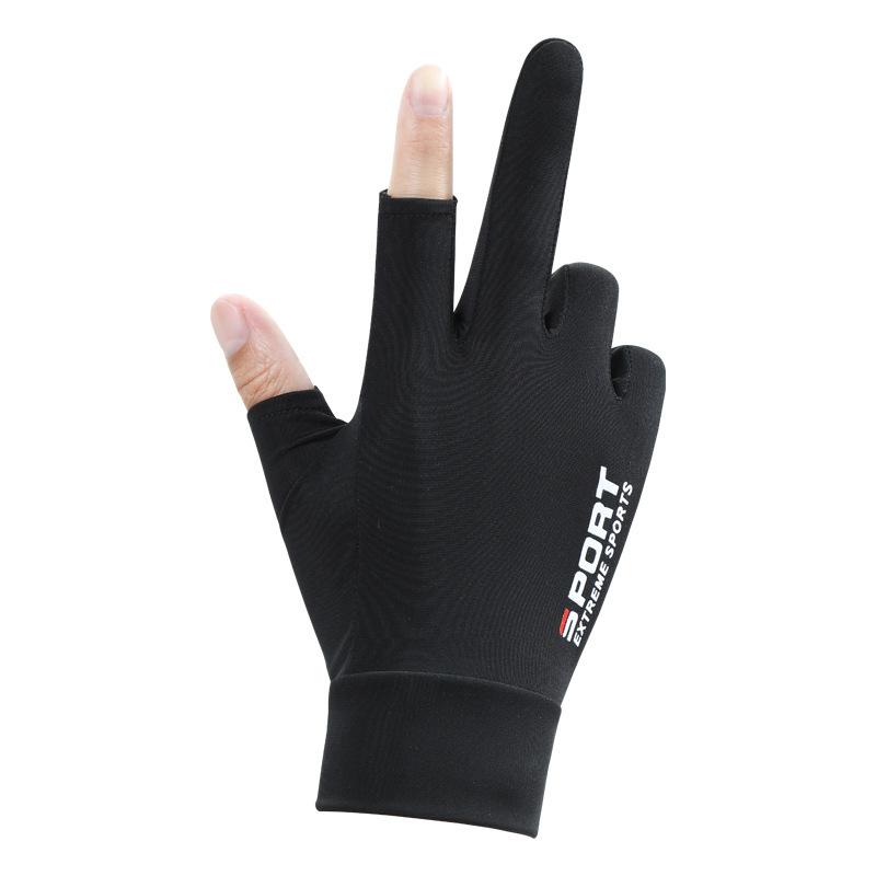 Eis-Seide Sonnenschutzhandschuhe Herren Sommer Dünn Rutschfest Atmungsaktiv Outdoor Reiten Fahren Angeln Leckend Zwei und ein halber Finger Handschuhe